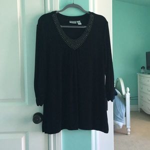 Chico's travelers black flowy top